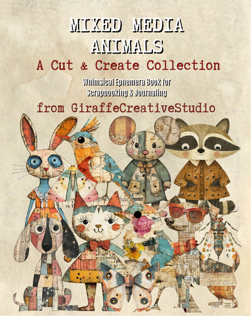 Mixed Media Animals Cut & Collage Book