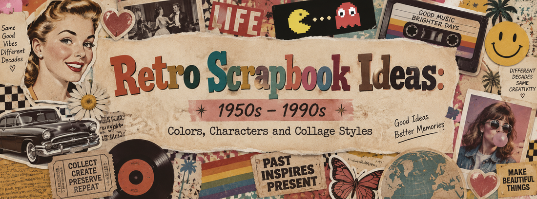 Retro Scrapbook Ideas: 1950s–1990s Colors, Characters and Collage Styles