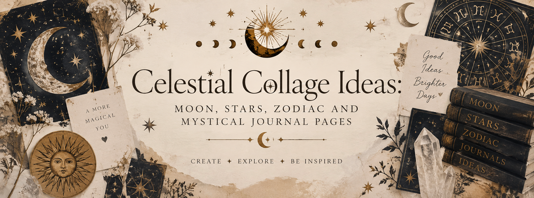 Celestial Collage Ideas: Moon, Stars, Zodiac and Mystical Journal Pages