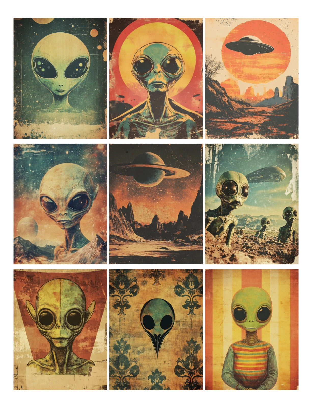 Vintage UFO Aliens Cut & Collage Book