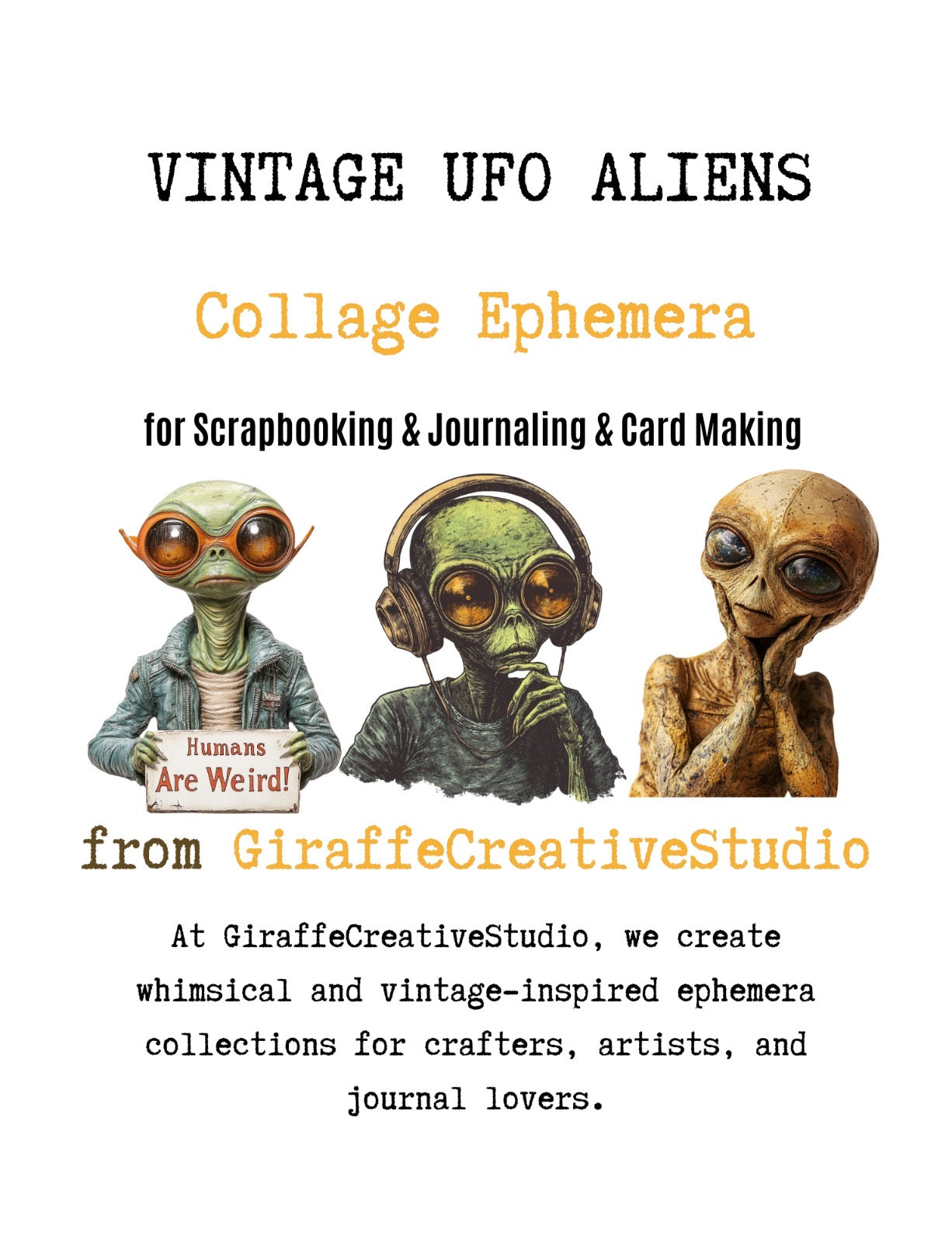 Vintage UFO Aliens Cut & Collage Book