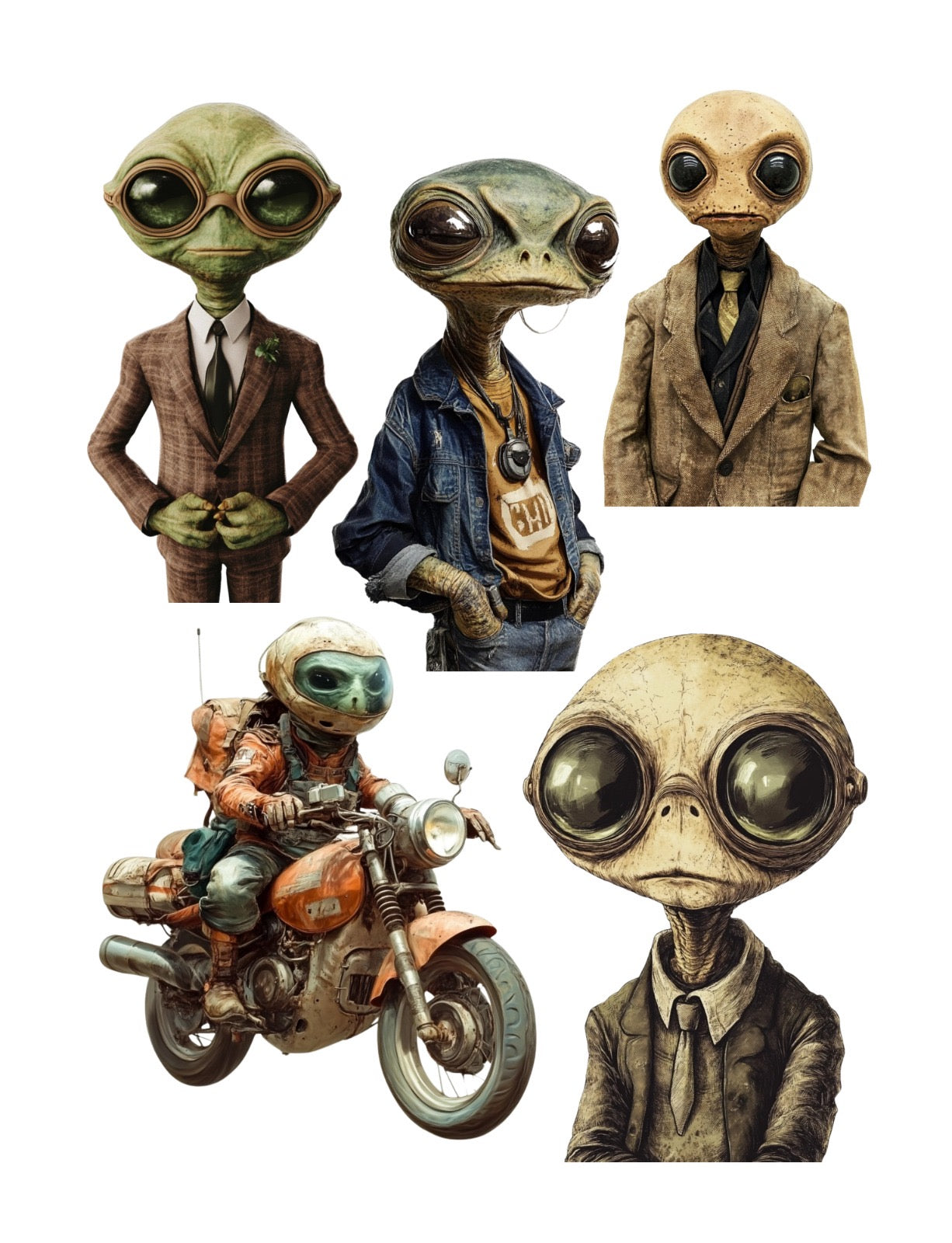 Vintage UFO Aliens Cut & Collage Book