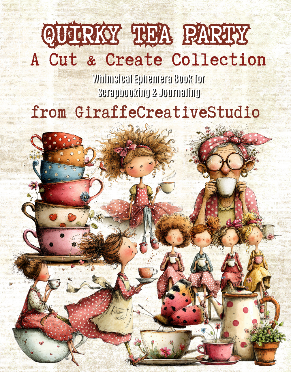 Quirky Tea Party Cut & Collage Book