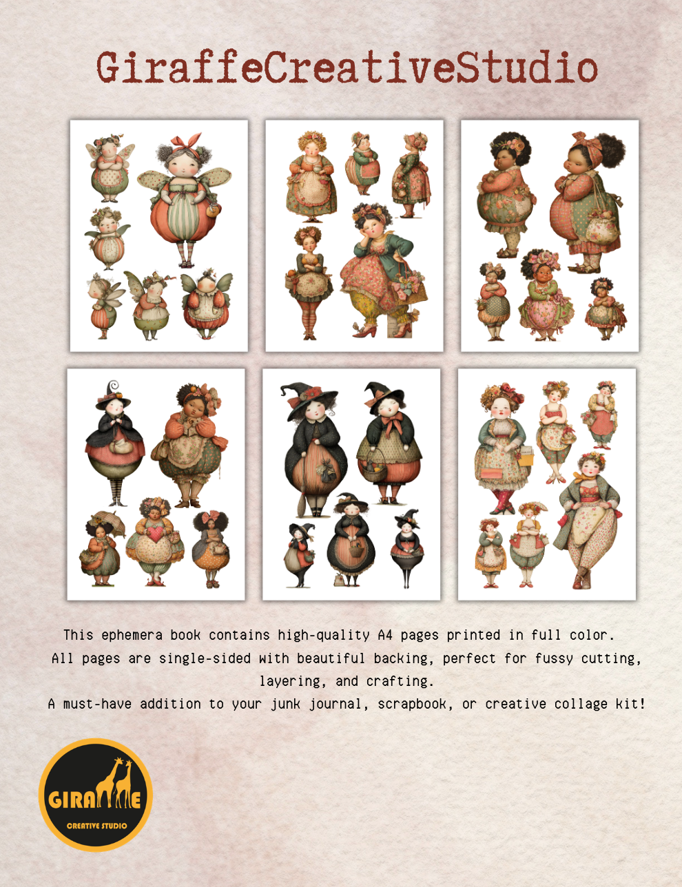 Whimsy Curvy Cuties Cut & Collage Book