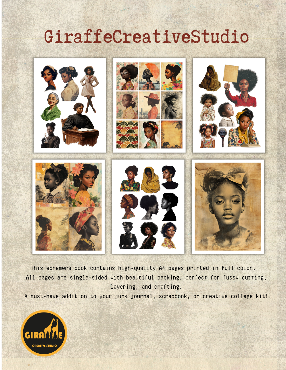 Whimsy Black Girls Cut & Collage Book