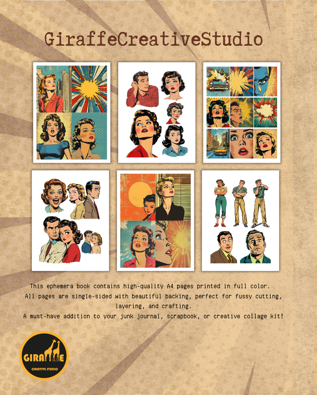 Comic Book Style Emotions Cut & Collage Book