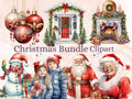 40 PNG Watercolour Christmas Bundle Clipart, Merry Christmas Illustrations Clip art, Winter Holiday png, Xmas Noel Sublimation, Junk Journal