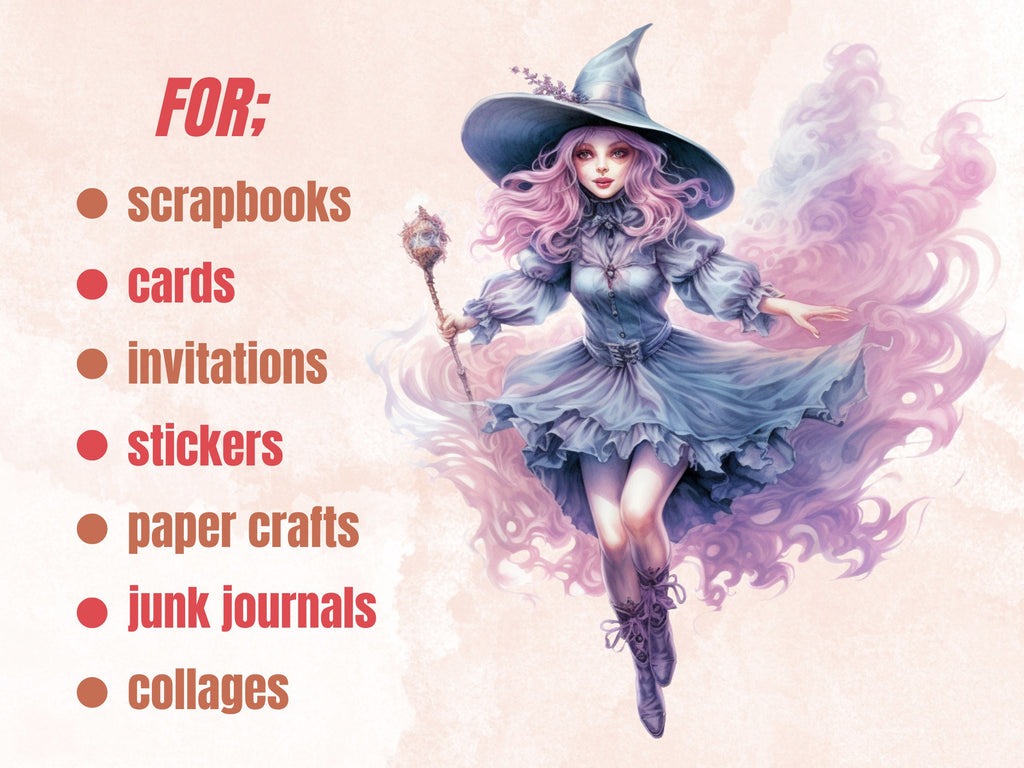 40 PNG Watercolour Pastel Halloween Bundle Clipart, Cute Pink Halloween Illustrations Clip art, Witchcraft png, Pastelloween Sublimation