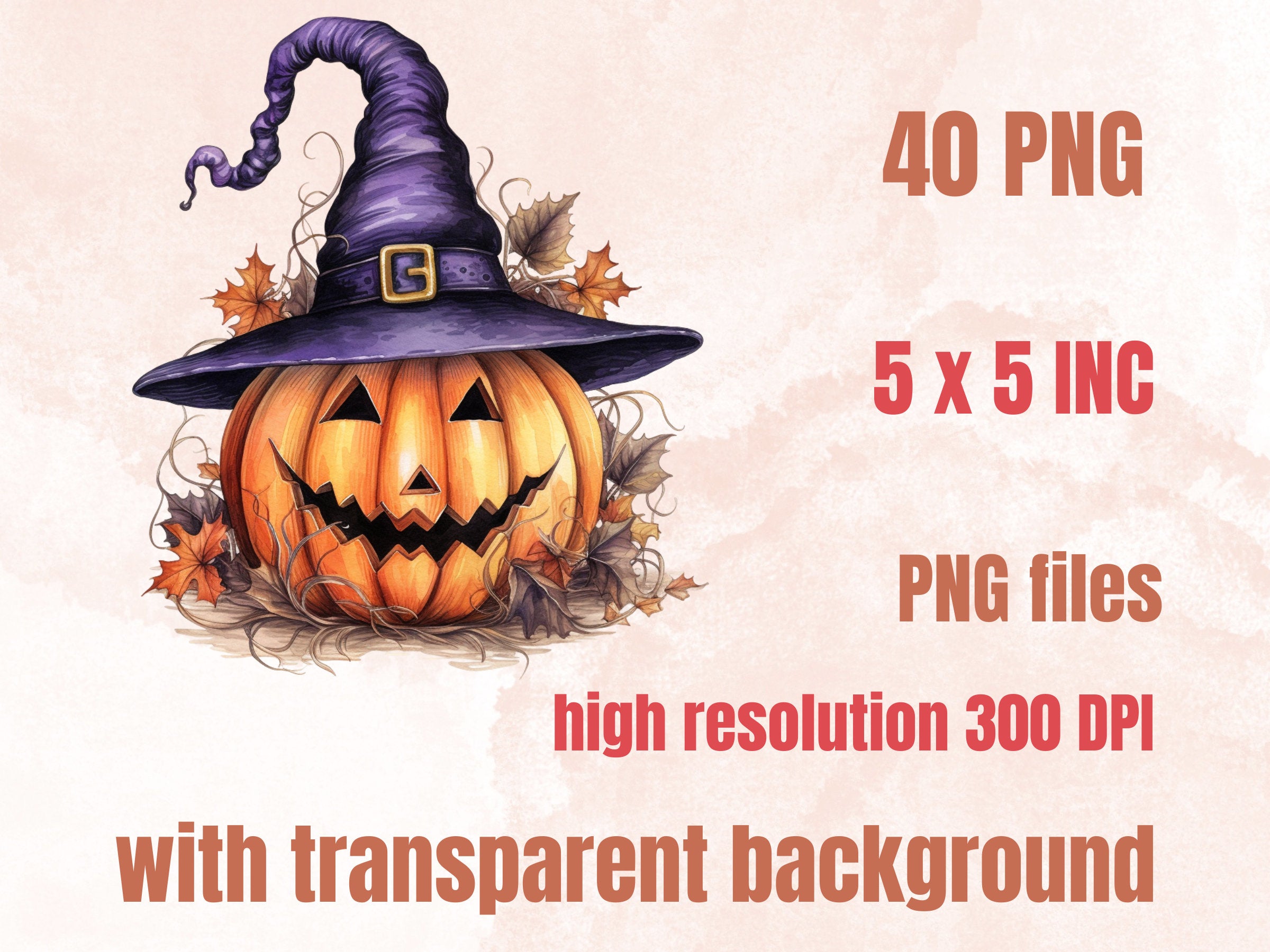 40 PNG Watercolour Halloween Bundle Clipart, Happy Halloween Illustrations Clip art, Cozy Fall Witchcraft png, Autumn Pumpkin Sublimation