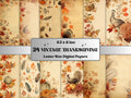 Printable Vintage Thanksgiving Digital Paper, Fall Autumn Ephemera, Pumpkin Harvest Pages, Download Junk Journal, Scrapbooking, Card Making