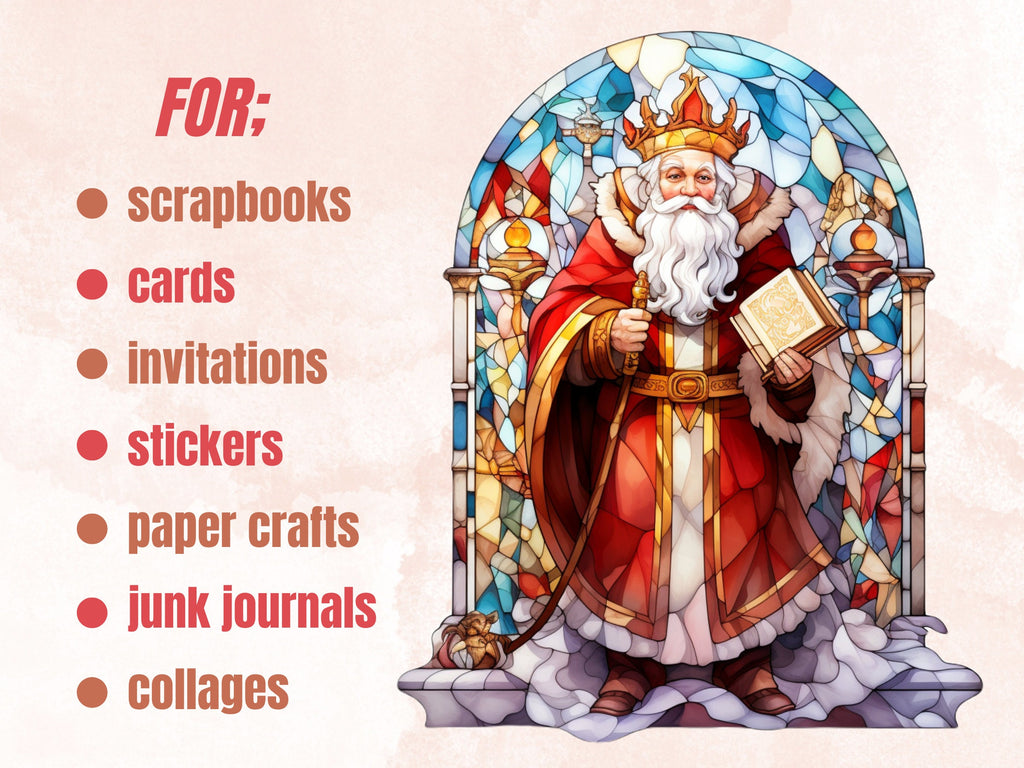 100 PNG Watercolor Stained Glass Christmas Big Bundle Clipart, Merry Christmas Illustrations Clip art, Stained Glass Winter Digital Sticker