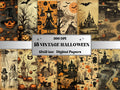 Printable Vintage Creepy Halloween Digital Paper, Halloween Ephemera, Fantasy Gothic Pages, Download Junk Journal, Scrapbooking, Card Making