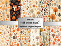 Printable Cute Fall Paper, Kawaii Autumn Forest Ephemera, Rustic Cozy Fall Leaves Pages, Download Junk Journal, Scrapbooking, Card Making
