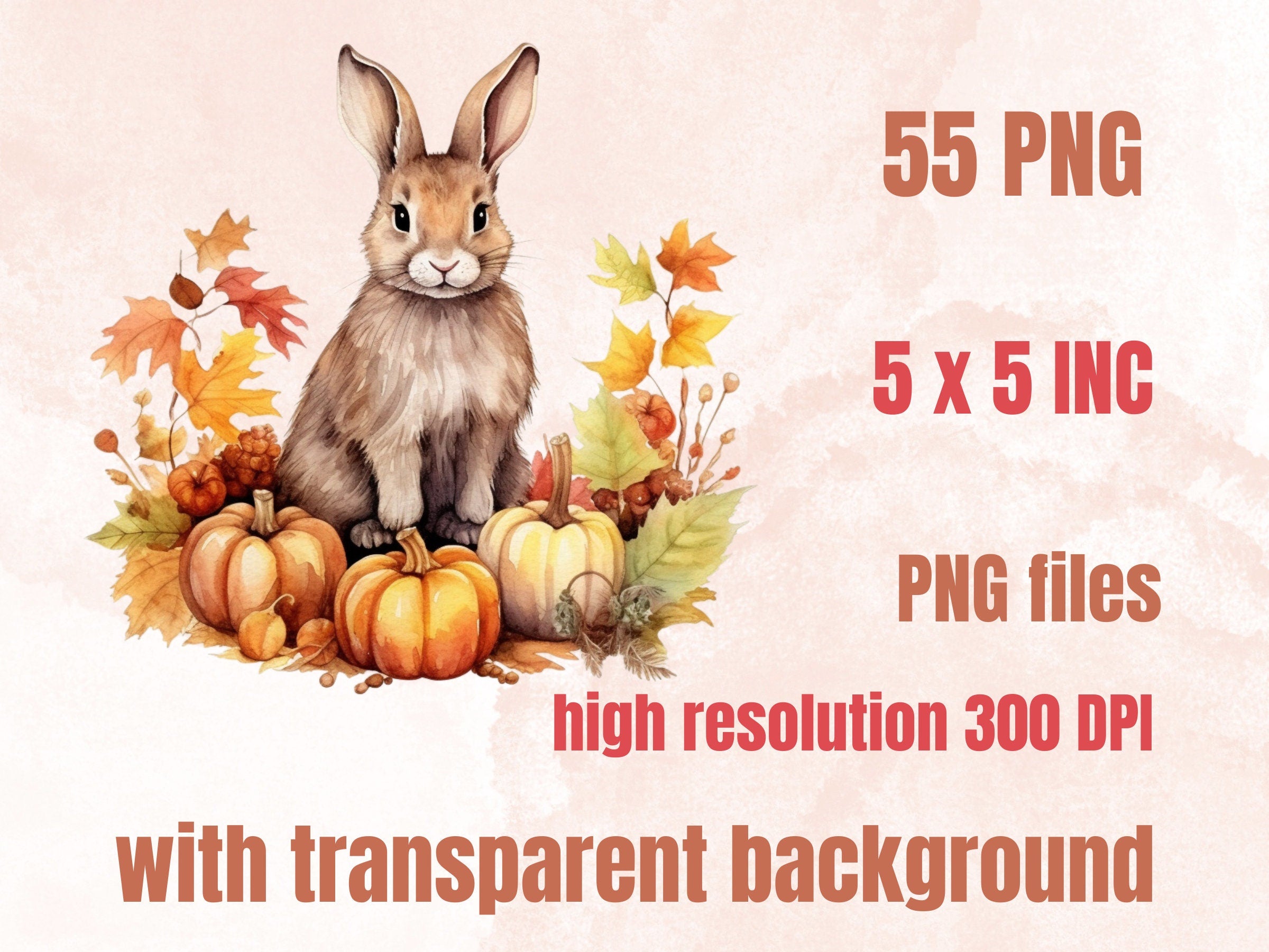 55 PNG Watercolor Fall Animals Bundle Clipart, Cute Autumn Animal Illustrations Clip art, Nursery Autumn png, Fall Baby Shower Sublimation