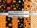 Seamless Halloween Polka Dot Digital Paper Pack, Fall Polka Dots Seamless Pattern, Halloween Geometric Textures Background, Scrapbook Papers