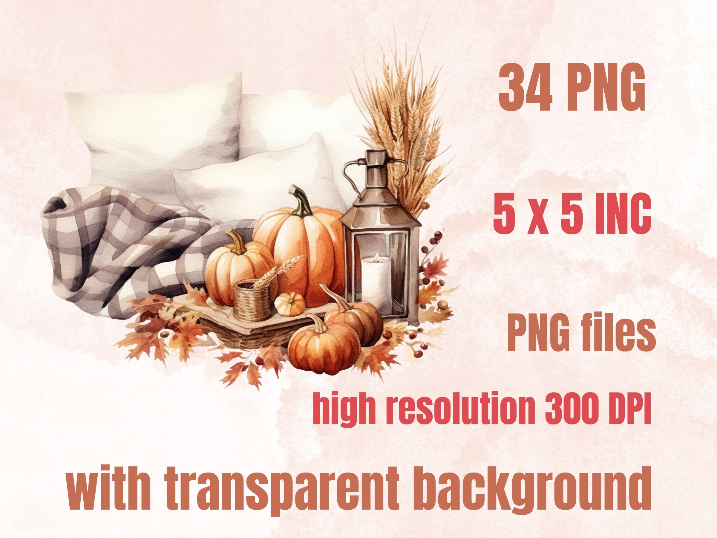 34 PNG Watercolor Cozy Fall Clipart, Cozy Autumn Reading Corner Illustrations Clip art, Floral Boho Fall Nook png, Autumn Decor Sublimation