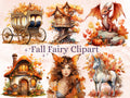 40 PNG Watercolor Fall Forest Fairy Clipart, Autumn Girls Illustrations Clip art, Pumpkin Fairy png, Fairytale Fantasy Autumn Sublimation