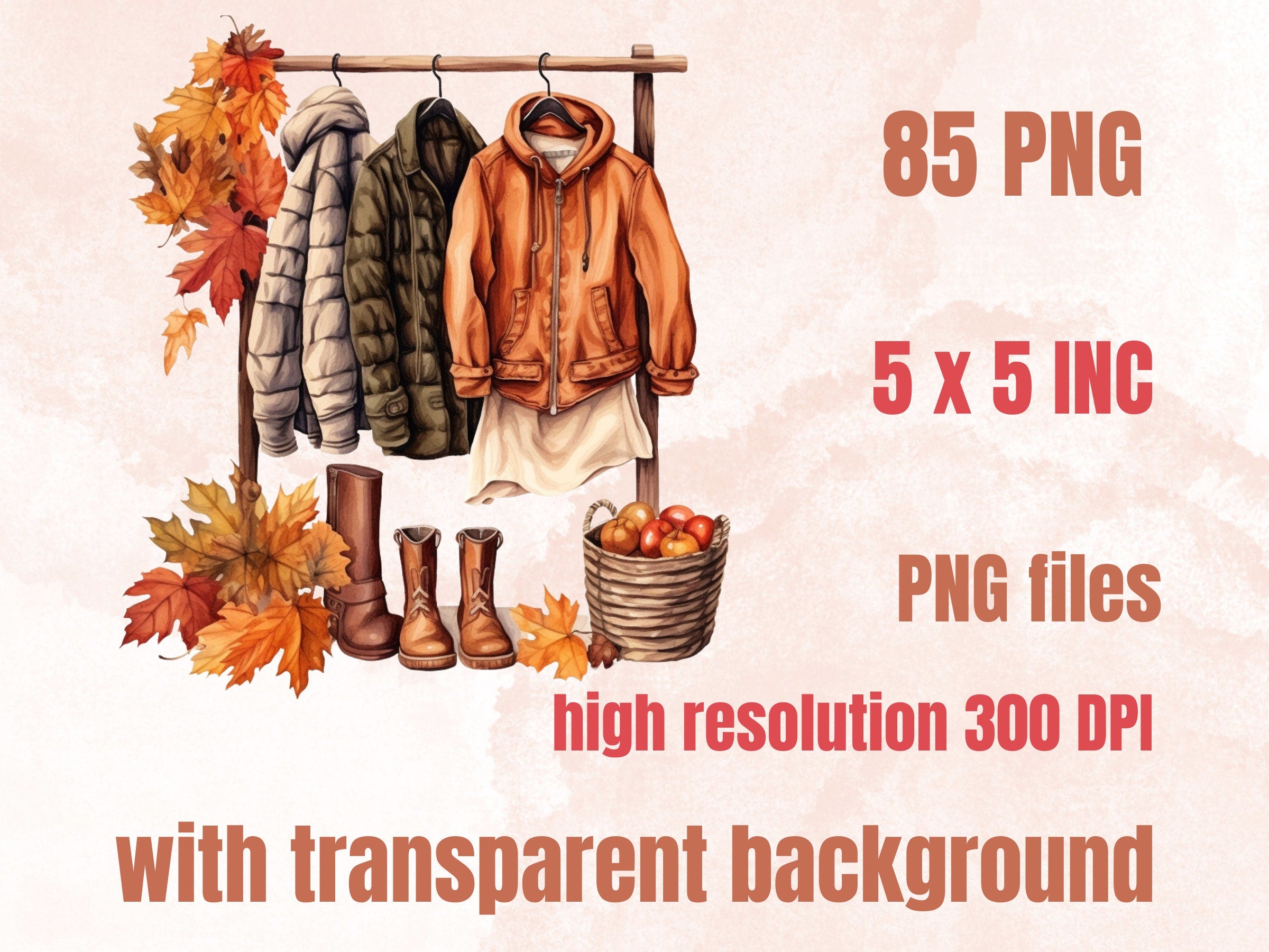 85 PNG Watercolor Fall Fashion Bundle Clipart, Cozy Autumn Sweaters Illustrations Clip art, Fall Clothes png, Autumn Wardrobe Sublimation