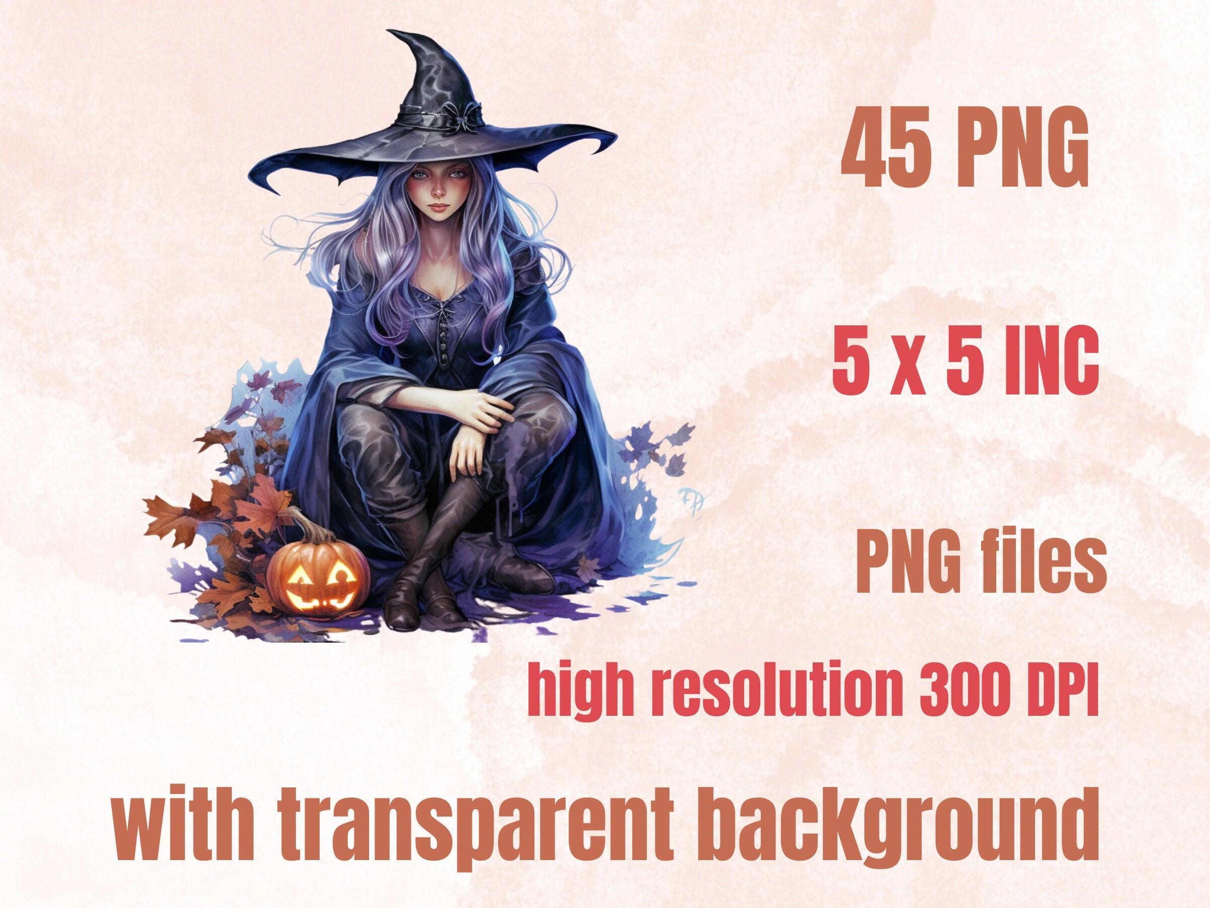 45 PNG Watercolour Halloween Witch Clipart, Pumpkin Witch Sisters Illustrations Clip art, Hocu Pocu png, Halloween Three Witches Sublimation