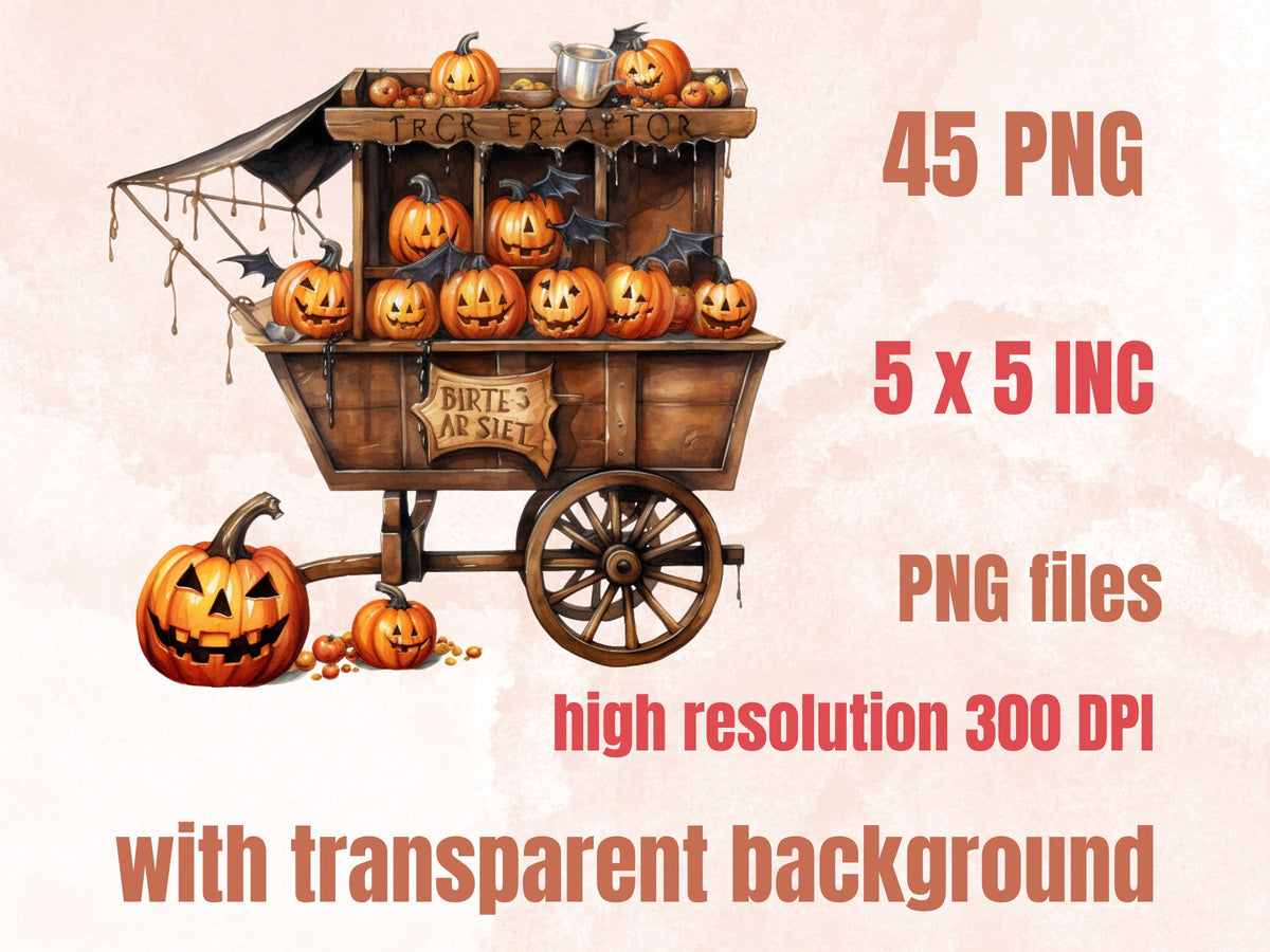 45 PNG Watercolor Trick or Treat Clipart, Vintage Halloween Kids Illustration Clip art, Retro Cute Creepy png, Spooky Season Sublimation