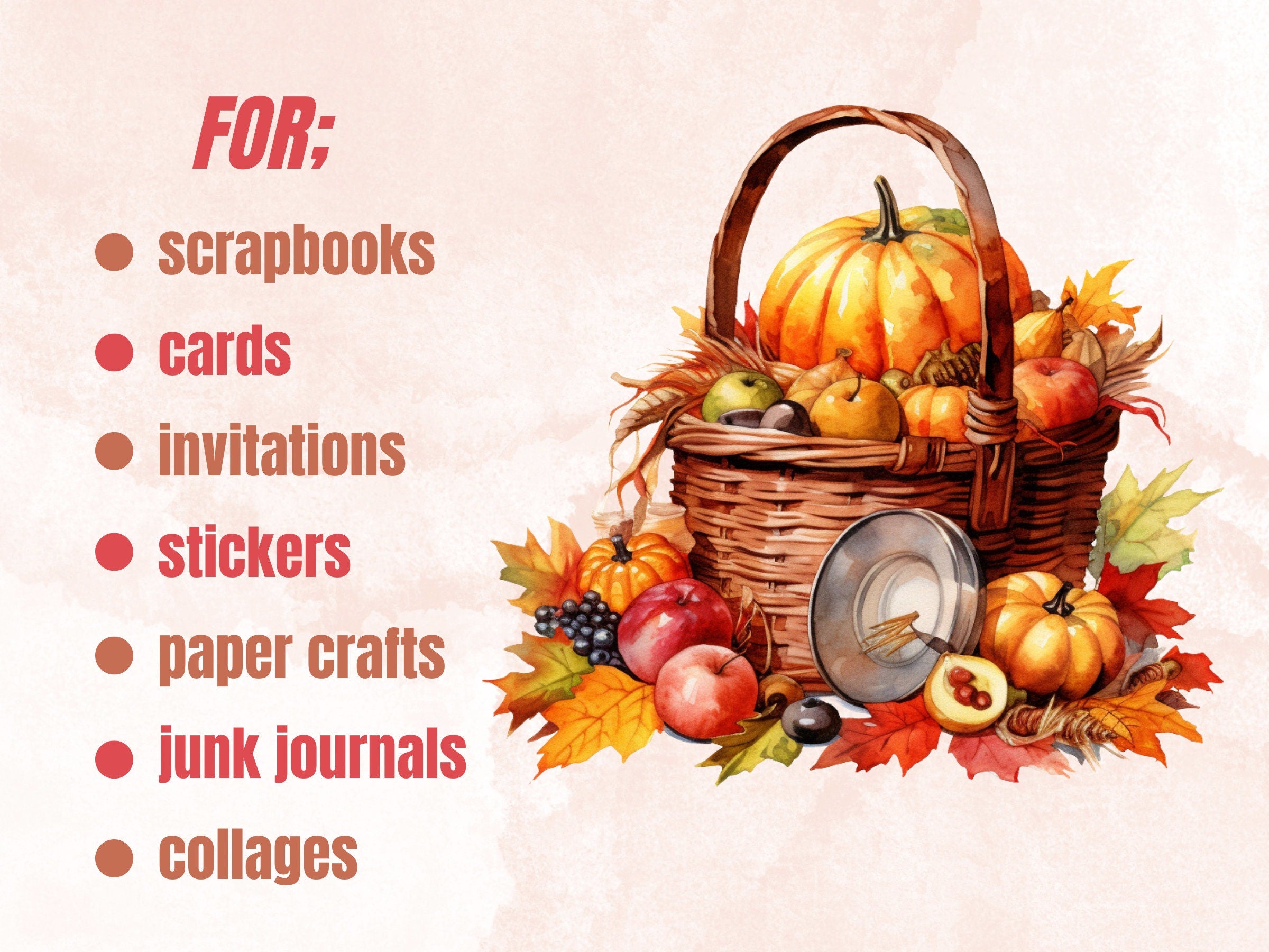 55 PNG Watercolor Thanksgiving Clipart, Thanksgiving Turkey Illustration Clip art, Pumpkin Harvest png, Fall Season Festive Sublimation