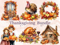 55 PNG Watercolor Thanksgiving Clipart, Thanksgiving Turkey Illustration Clip art, Pumpkin Harvest png, Fall Season Festive Sublimation