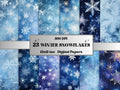 Printable Winter Snowflakes Digital Paper, Freezing Snowfall Ephemera, Snowflakes Pattern Pages, Junk Journal, Scrapbooking, Card Making
