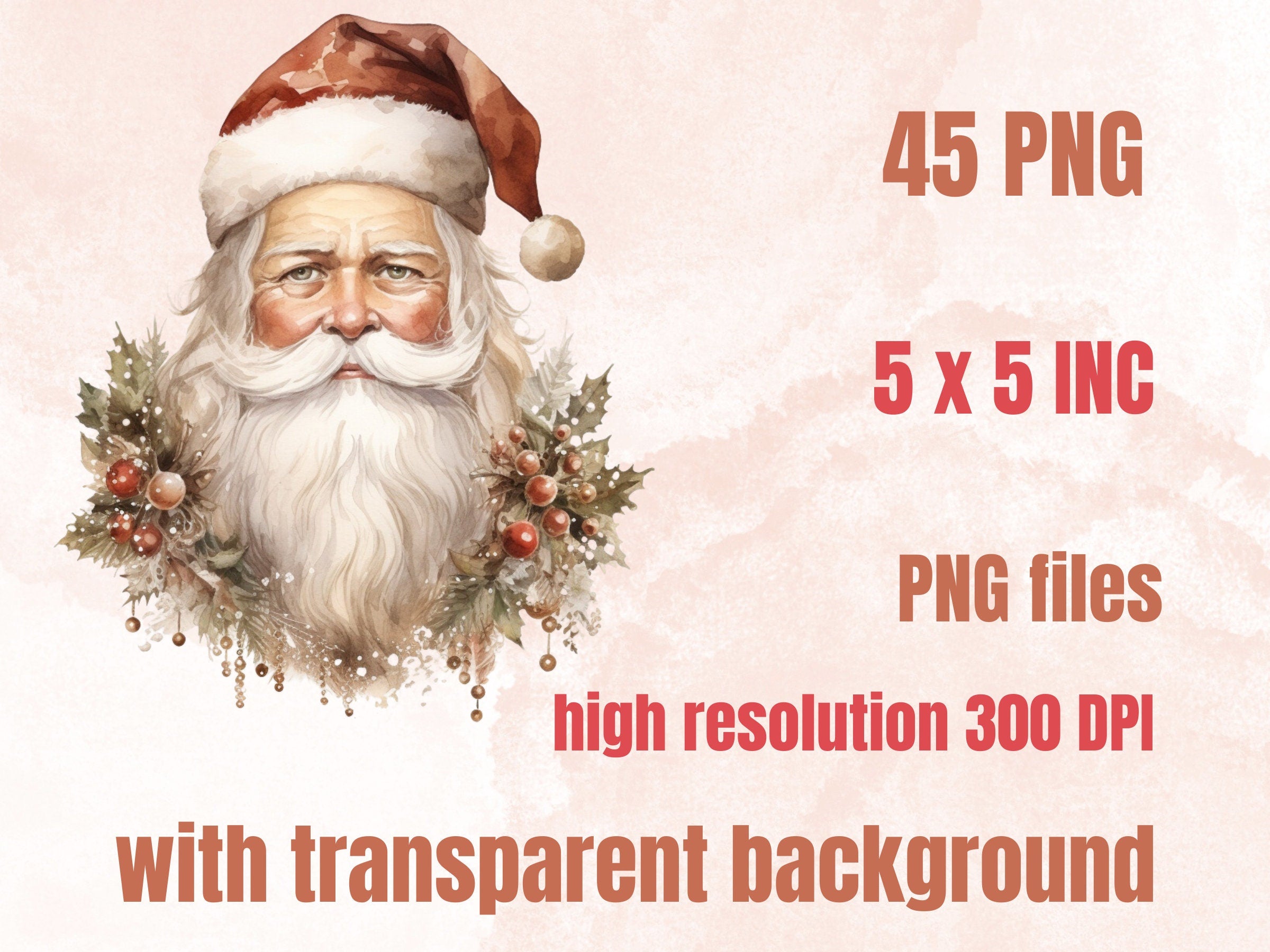 45 PNG Watercolour Boho Christmas Bundle Clipart, Cozy Rustic Christmas Illustrations Clip art, Boho Winter Holiday png, Xmas Noel Ornaments