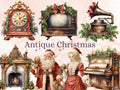 45 PNG Watercolour Antique Christmas Clipart, Rustic Vintage Christmas Illustrations Clip art, Winter Holiday png, Old Xmas Noel Ornaments