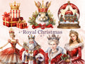 45 PNG Watercolour Royal Christmas Clipart, Luxury Christmas Kingdom Illustrations Clip art, Winter Holiday png, Elegant Xmas Noel Ornaments