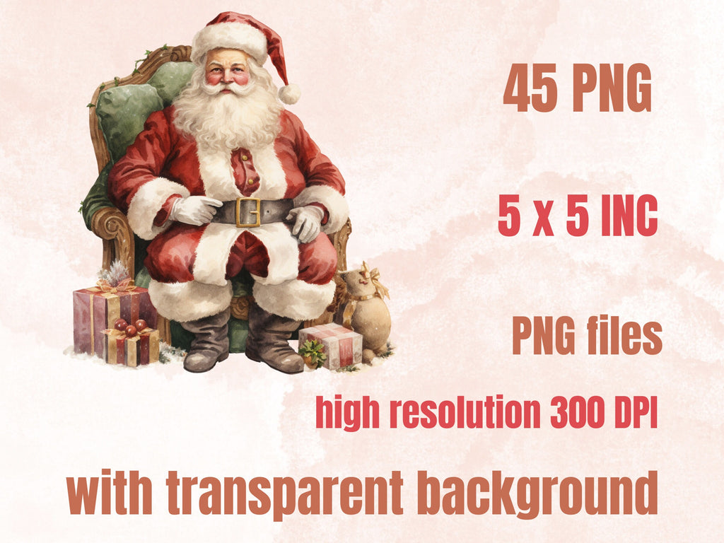 45 PNG Watercolour Antique Christmas Clipart, Rustic Vintage Christmas Illustrations Clip art, Winter Holiday png, Old Xmas Noel Ornaments