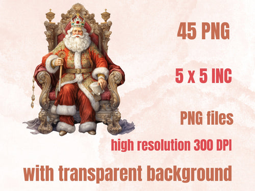 45 PNG Watercolour Royal Christmas Clipart, Luxury Christmas Kingdom Illustrations Clip art, Winter Holiday png, Elegant Xmas Noel Ornaments