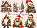 42 PNG Watercolour Christmas Woodland Clipart, Christmas Forest Illustrations Clip art, Winter Woodland Animals png, Xmas Noel Ornaments