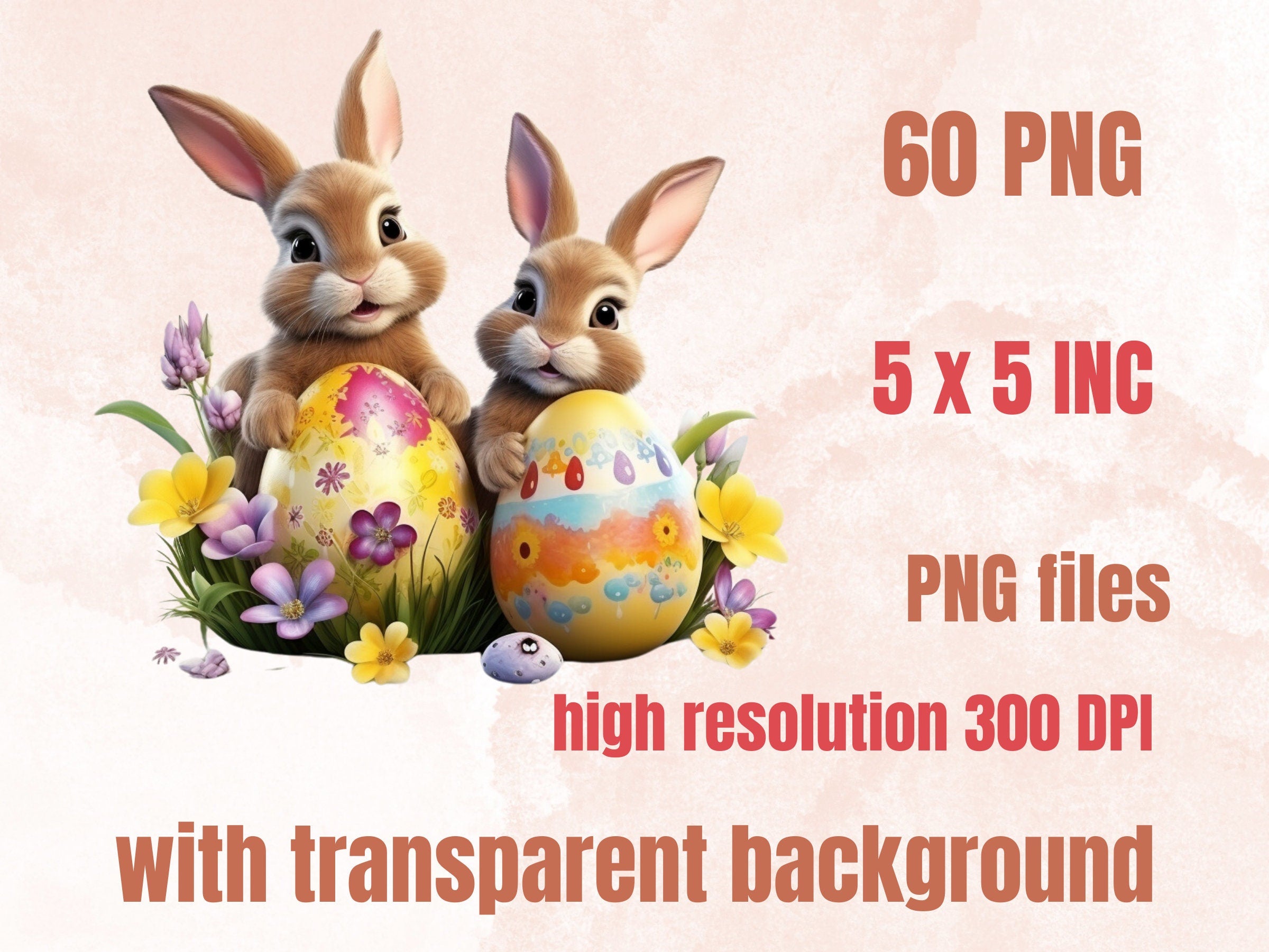 60 PNG Watercolor Cute Easter Clipart, Spring Easter Egg Illustrations Clip art, Cartoon Easter Bunny Sublimation, Spring Animals Ephemera