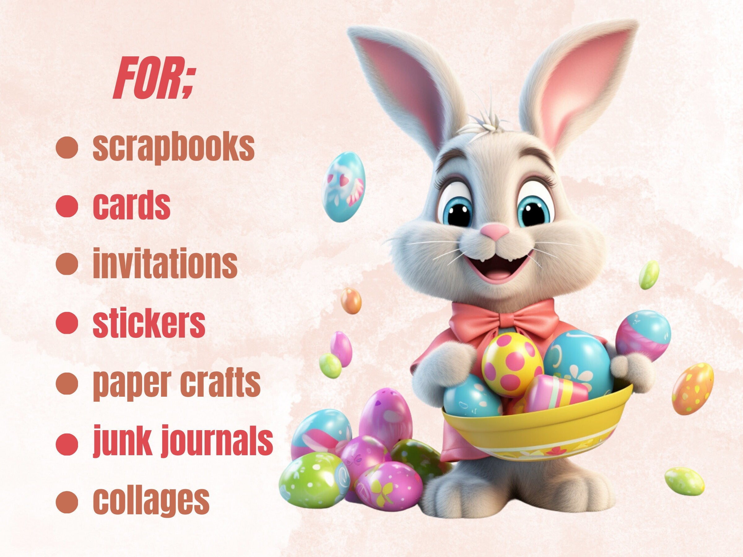 60 PNG Watercolor Cute Easter Clipart, Spring Easter Egg Illustrations Clip art, Cartoon Easter Bunny Sublimation, Spring Animals Ephemera
