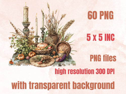 60 PNG Watercolor Lughnasadh  Clipart, Floral Pagan Wiccan Art Illustrations Clip art, Lammas Holiday Harvest png, Sun Goddess Sublimation