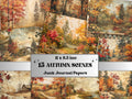 Autumn Scenes Junk Journal Paper, Fall Forest Pages Ephemera Kit, Autumn Collage Scrapbook Paper, Printable Garden Horizontal Digital Pages