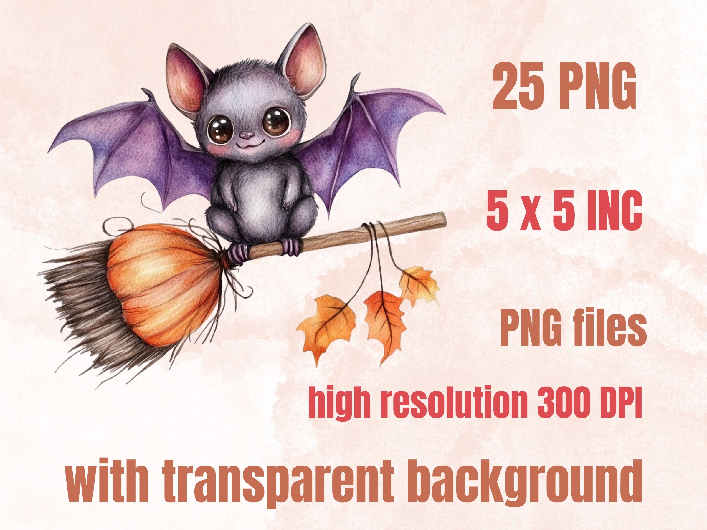 25 PNG Watercolor Cute Halloween Bat Clipart, Cute Creepy Animals Illustrations Clip art, Kawaii Funny Bat Png, Spooky Season Sublimation