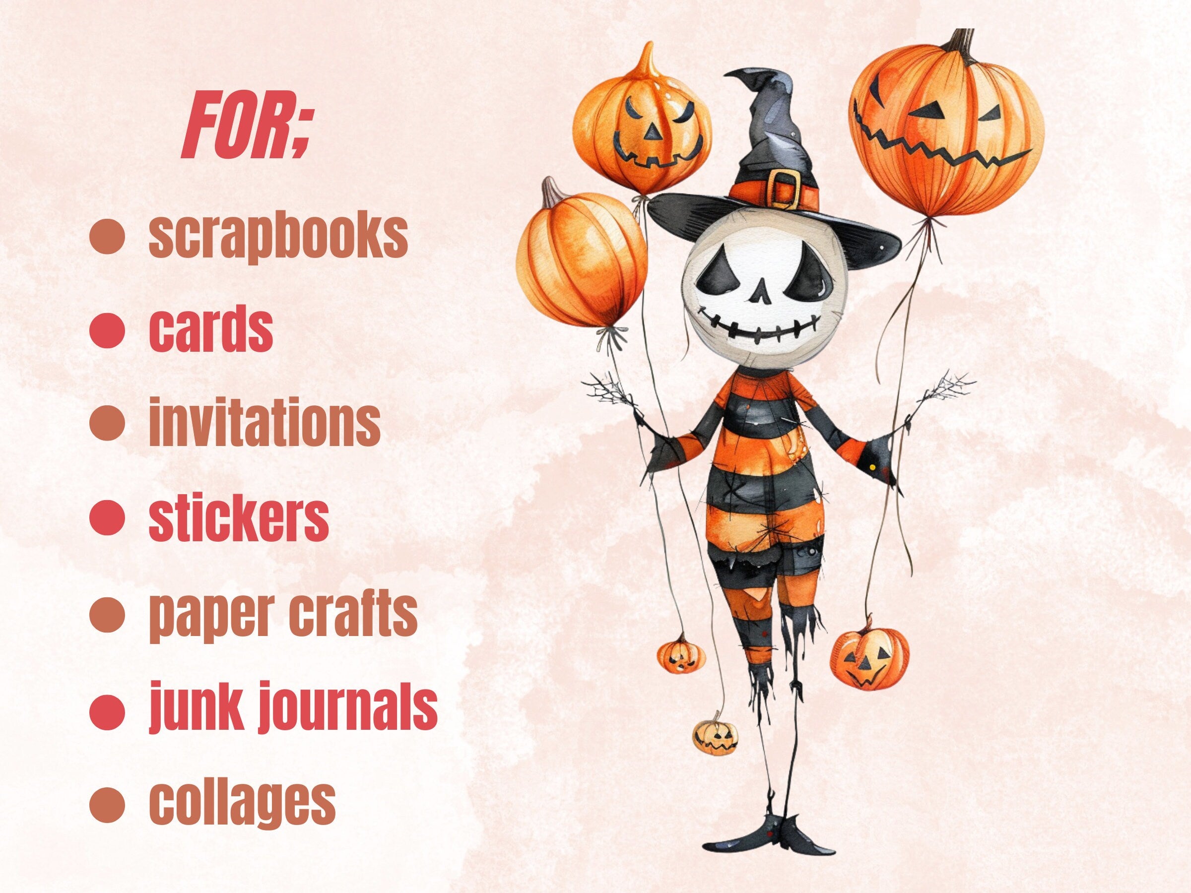 50 PNG Watercolor Quirky Halloween Bundle Clipart, Whimsical Halloween Illustrations Clip art, Cute Creepy png, Spooky Season Sublimation