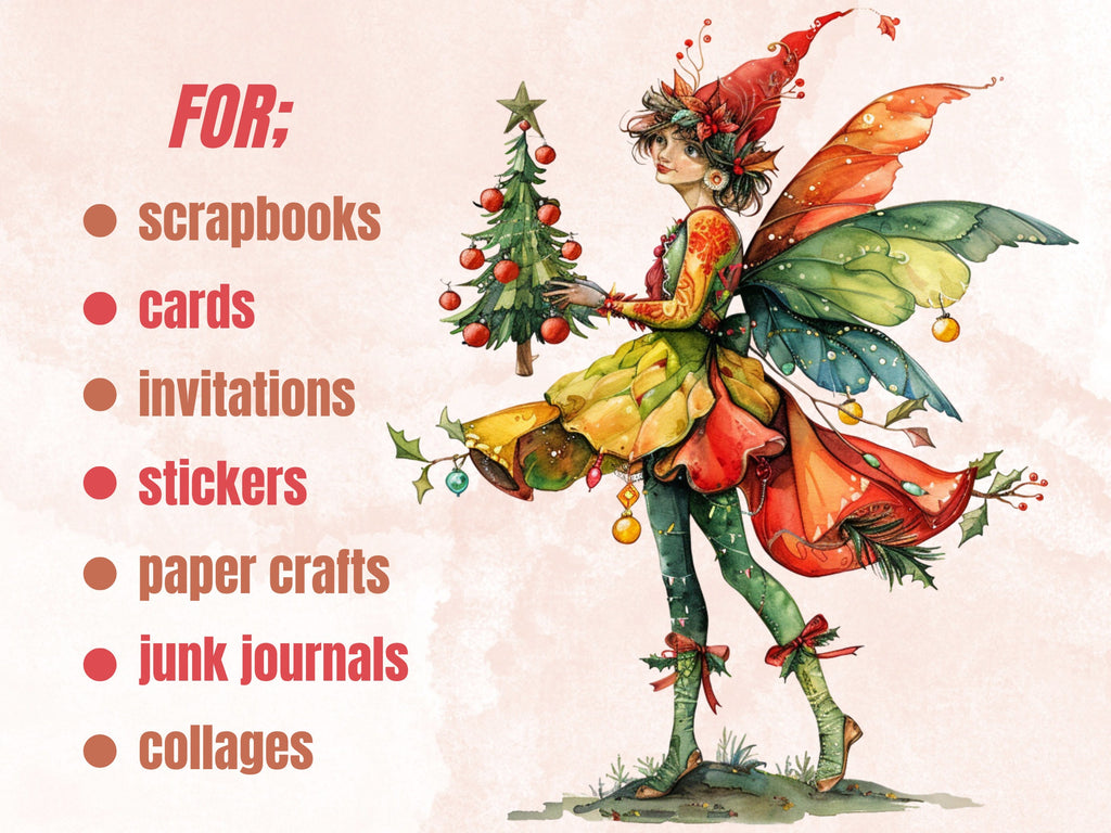 50 PNG Watercolor Quirky Christmas Bundle Clipart, Whimsical Christmas Illustrations Clip art, Noel Holiday png, Fantasy Xmas Sublimation