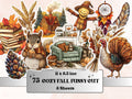 Cozy Fall Bundle Fussy Cut Pages, Vintage Autumn Fussy Cut Ephemera, Rustic Fall Add On Journal Kit, Cozy Scrapbooking, Fall Sticker Set