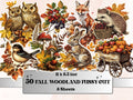 Fall Woodland Fussy Cut Pages, Vintage Autumn Forest Fussy Cut Ephemera, Rustic Fall Add On Journal Kit, Cozy Scrapbooking, Fall Sticker Set
