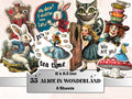 Alice in Wonderland Fussy Cut Pages, Whimsical Alice Fussy Cut Ephemera Collection, Fairytale Add On Journal Kit, Tea Time Scrapbooking