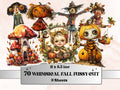 Whimsical Fall Fussy Cut Pages, Quirky Autumn Fussy Cut Ephemera, Quirky Fall Add On Journal Kit, Whimsical Scrapbooking, Fall Sticker Set