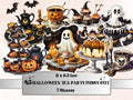 Halloween Tea Party Fussy Cut Pages, Victorian Tea Time Fussy Cut Ephemera Collection, Halloween Add On Journal Kit, Creepy Scrapbooking