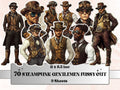 Whimsical Steampunk Gentlemen Fussy Cut Pages, Vintage Man Fussy Cut Ephemera Sheet, Steampunk Journal Add On Kit, Mixed Media Collage Sheet