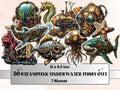 Steampunk Underwater Fussy Cut Pages, Vintage Ocean Fussy Cut Ephemera Sheet, Steampunk Sea Journal Add On Kit, Mixed Media Collage Sheet