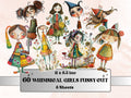Whimsical Girls Fussy Cut Pages, Quirky Girl Fussy Cut Ephemera Collection, Whimsical Add On Journal Kit, Mixed Media Art Scrapbooking