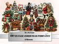Vintage Christmas Fussy Cut Pages, Whimsical Xmas Holiday Fussy Cut Ephemera Sheet, Christmas Journal Add On Kit, Xmas Mixed Media Collage