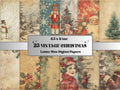 Printable Vintage Christmas Digital Journal Paper, Mixed Media Christmas Collage, Retro Xmas Noel Pages, Download Junk Journal, Scrapbooking